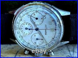 Rare 1960's Jaeger LeCoultre Chronograph Stainless Steel 839H ORIGINAL DIAL Box