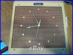 Rare 1980's Fender Sam Hutton Tweed Clock in Original Shipping box NOS