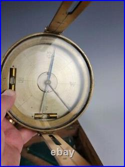 Rare! Antique 1900's Brass Surveying Surveyor's Sight Compass With Original Box