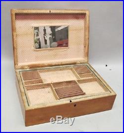 Rare Antique 19th C. American Shaker Sewing Box c. 1880 Inlaid with Inner Tray