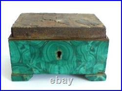 Rare Antique 19th Century Russian Malachite Box / Casket Af