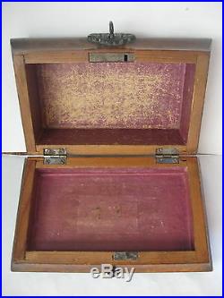 Rare Antique Civil War / Empire Period Jewelry Document Box-Gutta Percha-Burl
