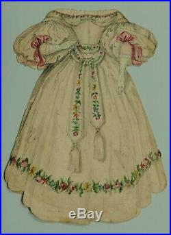 Rare Antique Handpainted French Paper Dolls 1839 Original Box Watercolour