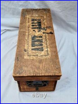 Rare Antique Victorian Aunt Sally Wooden Game UK Fairground Black Doll Box Label