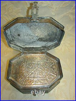 Rare Antique Victorian Handmade Copper, Tin Spices Box With Tray