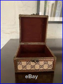 Rare! Authentic Vintage Gucci Mini Trunk Jewellery Box 70's Original Condition