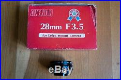 Rare Avenon 28mm f/3.5 LTM lens (in original box & case)