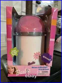 Rare Barbie Home Lifestyle Trash Can 2000 White & Pink 9 Tall In Original Box