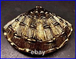 Rare Castilian Imports Hollywood Regency Solid Brass Hinged Clam Shell Box