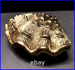 Rare Castilian Imports Hollywood Regency Solid Brass Hinged Clam Shell Box
