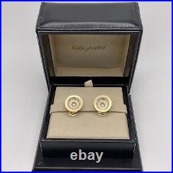 Rare Chopard Happy Spirit Diamond Earrings 18ct Gold With Original Box