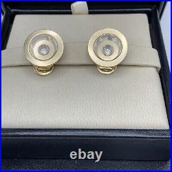 Rare Chopard Happy Spirit Diamond Earrings 18ct Gold With Original Box