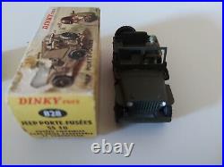 Rare! DINKY Toys 828 JEEP ROCKET CARRIER SS 10 in Original Box Made im France