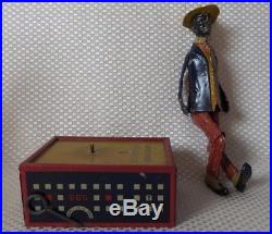 Rare Early Lehmann Tin Wind-up Oh My! Alabama Coon Jigger Toy Original Box