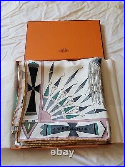 Rare Hermès Apparat Des Plaines Silk Scarf Original Box 90cm