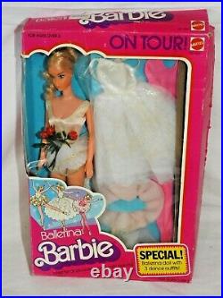 Rare Htf 1976 Ballerina Barbie On Tour 1976 With 3 Dance Outfits & Box #9613