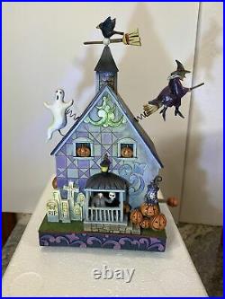 Rare JIM SHORE 2010 HAUNTED HOUSE Musical Masterpiece Halloween MIB Witch Ghost