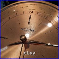Rare Jaeger LeCoultre World Time 8 Day Desk Clock in VGC with its original box