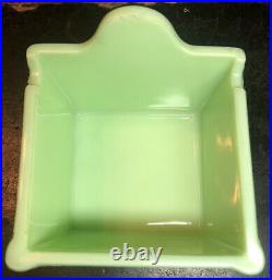 Rare Jeanette Glass Jadite Jadeite Green Original Salt Box 1930s Depression