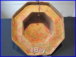 Rare Korean Joseon Dynasty Octagon Shape Paper Mache Nobleman Hat Box