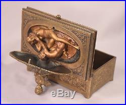 Rare Mechanical Bergman Vienna Bronze Erotica Cherub Box
