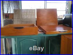 Rare Mid Century CARROM Ind Institutional Hospital Furniture Birch Ice Box Desk