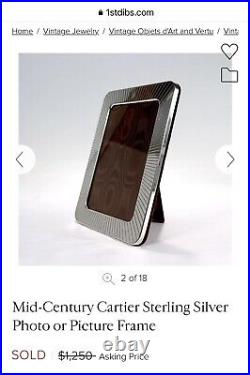 Rare Mid-Century Cartier Sterling Silver Photo or Picture Frame in Original Box