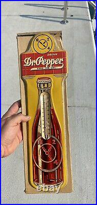 Rare NOS IN BOX 1930's Original Dr. Pepper Advertising Thermometer Sign