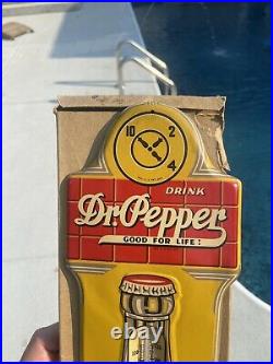 Rare NOS IN BOX 1930's Original Dr. Pepper Advertising Thermometer Sign