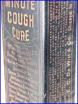 Rare Original 1880s Quack Medicine Bottle & Box One Minute Cough Cure Dewitt ILL