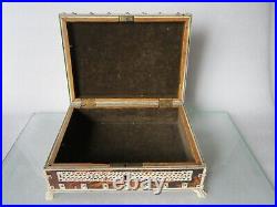 Rare Original Antique Circa 1840s Anglo-indian Vizagapatam Shell Jewelry Box