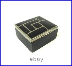 Rare Original German Bauhaus Suprematism Black Enamel Jewelry Art Deco Box 1925