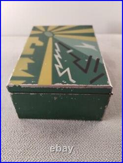 Rare Original German Bauhaus Suprematism Cigarette Jewelry Art Deco Hinged Box