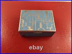 Rare Original German Bauhaus Suprematism Enamel Jewelry Art Deco Tin Box MCM