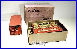 Rare PlaRola Organ Harmonica with original box with music sheet music rolls