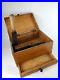 Rare Primitive Sugar Cutter Box, Old Grain Painted Chest with Forged Iron Cutter