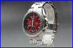 Rare Red Exc+5 withBox Seiko Flightmaster Pilot 7T92-0CF0 Chronograph From JAPAN