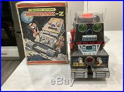Rare Robotank Z Talking Robot Nm Japan Tin Battery Operated In Original Box