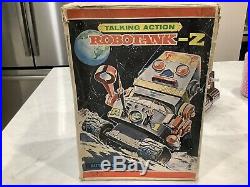 Rare Robotank Z Talking Robot Nm Japan Tin Battery Operated In Original Box