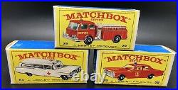 Rare VTG MATCHBOX FIRE STATION GIFT SET G-5, MIB Vehicles and Nice Original Box