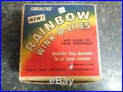 Rare Vintage 17 Gibraltar Rainbow Christmas Wink-O-Lites In Original Box +5