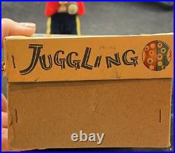 Rare Vintage Alps Japan Juggling Wind Up Clown Toy Doll in Original Box