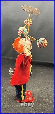 Rare Vintage Alps Japan Juggling Wind Up Clown Toy Doll in Original Box