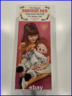 Rare Vintage New 1971 Raggedy Ann 25 1/2 inch doll in original box