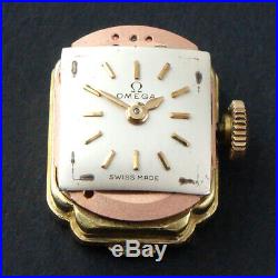 Rare Vintage Omega Solid 18K Gold Lady's Flip Top Bracelet Watch with Original Box