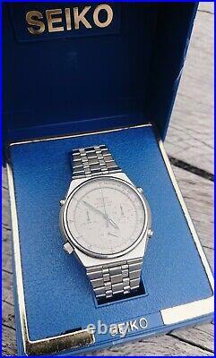 Rare Vintage Seiko 7A28-7079 Grey Ghost Chronograph Watch 1983 Original Box vgc