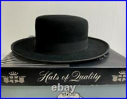 Rare Vintage Stephen L Stetson Amish Jr Felt Hat in Box Black sz 6 7/8 Retro LCM