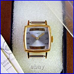 Rare Vintage Watch Luch Original box and Papers Soviet Mens Watch Silver Dial