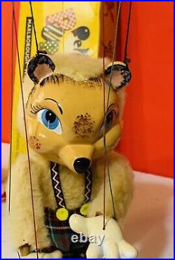 Rare! Vtg Pelham Puppet Baby Bear Marionette 1960 Animal Range Original Box