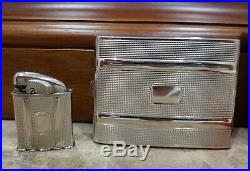 Rare Working Evans Clipper Pocket Lighter & Cigarette Case Set / Original Box